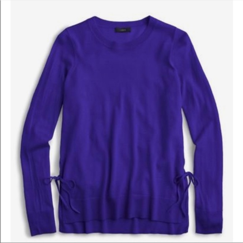 J. Crew side slit sweater‎ with ties 100% Merino wool size XXS